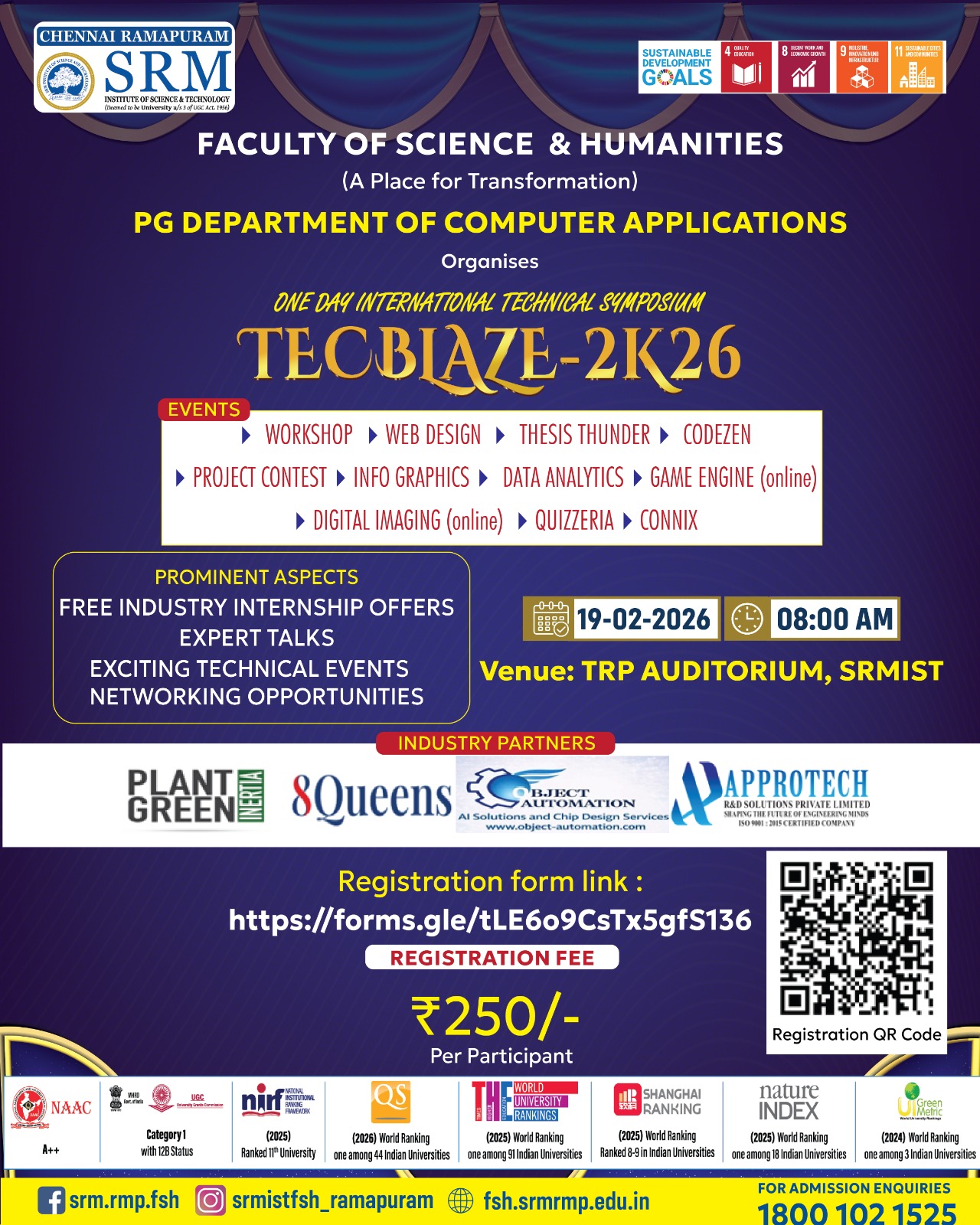 TECBLAZE 2K26 International Technical Symposium Poster 